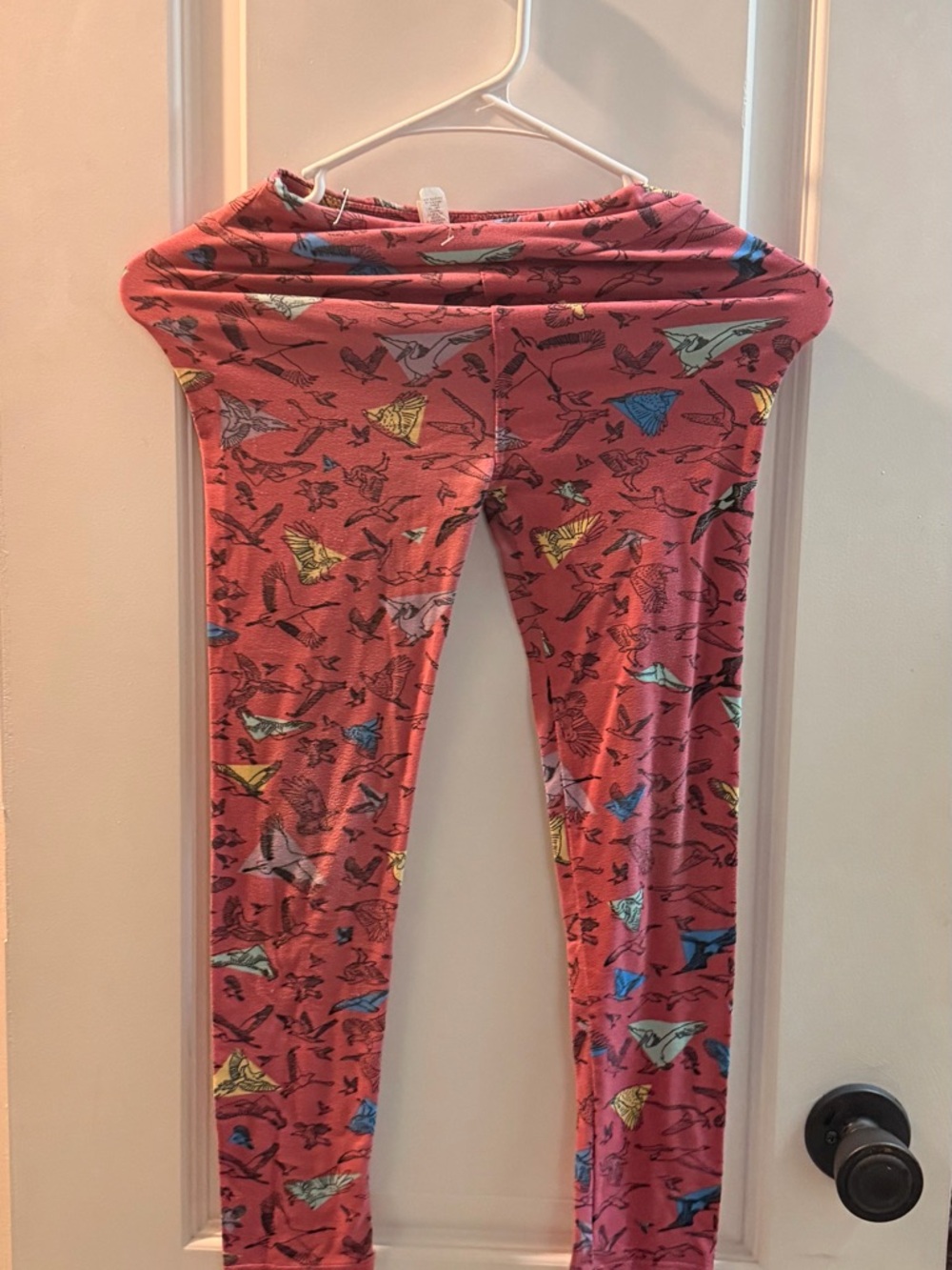 LulaRoe Kids’ Pink Bird Print Leggings - L/XL